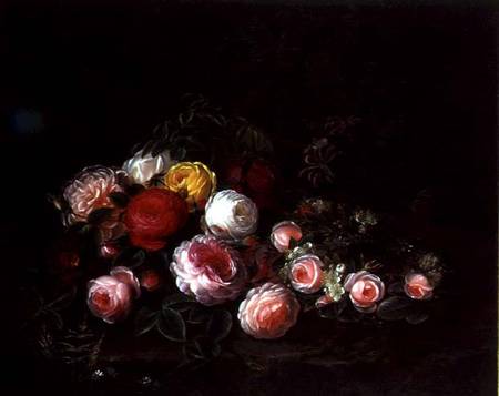 Roses in a Landscape od Johan Laurentz Jensen