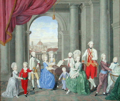 The Family of Leopold II (1747-92) (gouache on paper) od Johan Moll