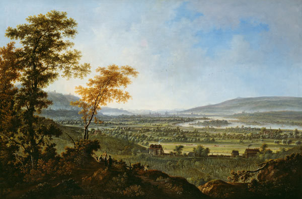 View from the Lössnitzhöhen at Dresden od Johann Alexander Thiele