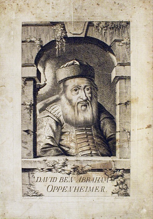 Portrait of David Oppenheim (1664-1736), chief rabbi of Prague od Johann Balzer