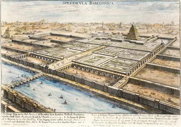 Babylon , Hanging Gardens od Johann Bernhard Fischer von Erlach