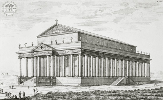The Temple of Diana at Ephesus, Turkey, from 'Entwurf einer historischen Architektur' od Johann Bernhard Fischer von Erlach