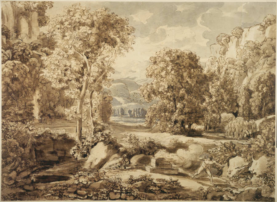 Landschaft mit den Opfern von Kain und Abel od Johann Christian Reinhart