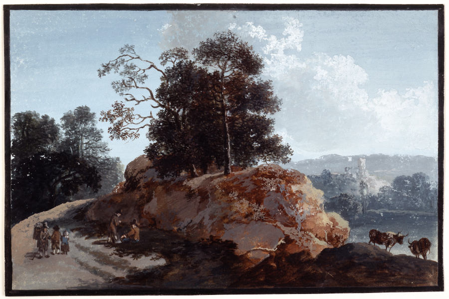 Tree section on rocks od Johann Friedrich Alexander Thiele