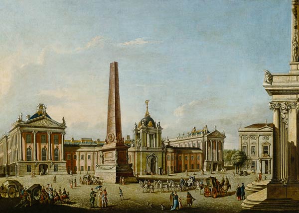 View of the Old Market and the Front Gate of the Schloss Sanssouci od Johann Friedrich Meyer