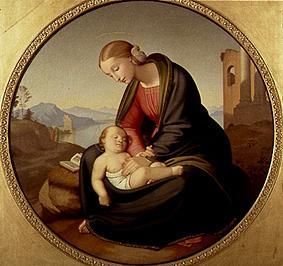 Maria with the sleeping Jesuskind. od Johann Friedrich Overbeck
