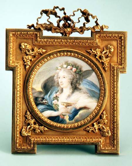 Portrait of Princess Metternich portrayed as Hebe (w/c on ivory) od Johann Georg Bauer