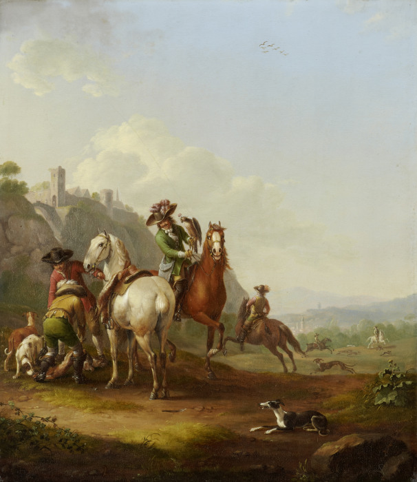 Hare-Hunt with Falconer od Johann Georg Pforr