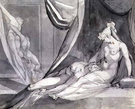 The body of Sarpedon brought home by Death and Sleep ('Iliad', Book XVII,682) od Johann Heinrich Füssli