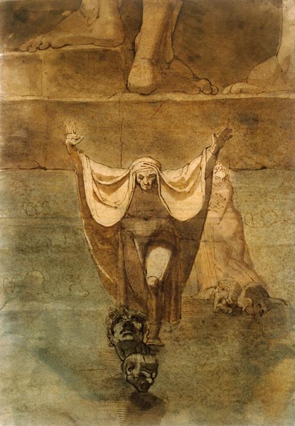 Dante and Vergil on the ice of the Kozythos od Johann Heinrich Füssli