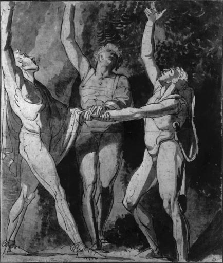 Die drei Eidgenossen beim Schwur auf dem Ruetli od Johann Heinrich Füssli