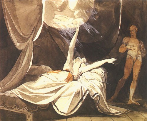 Kriemhilde sees dead Siegfried in dream od Johann Heinrich Füssli