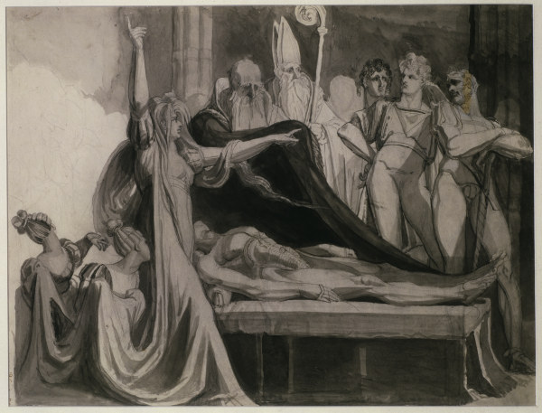 Kriemhild mourns Siegfried od Johann Heinrich Füssli
