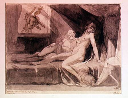 The Nightmare Leaving Two Sleeping Women od Johann Heinrich Füssli