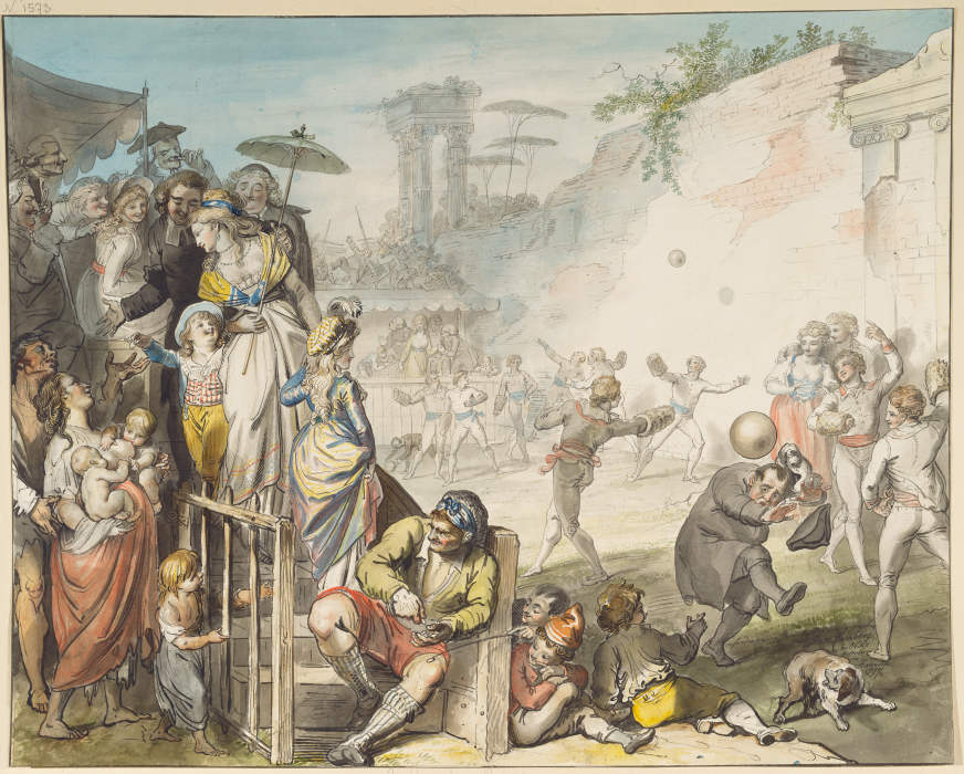 Ball Game in Rome od Johann Heinrich Ramberg