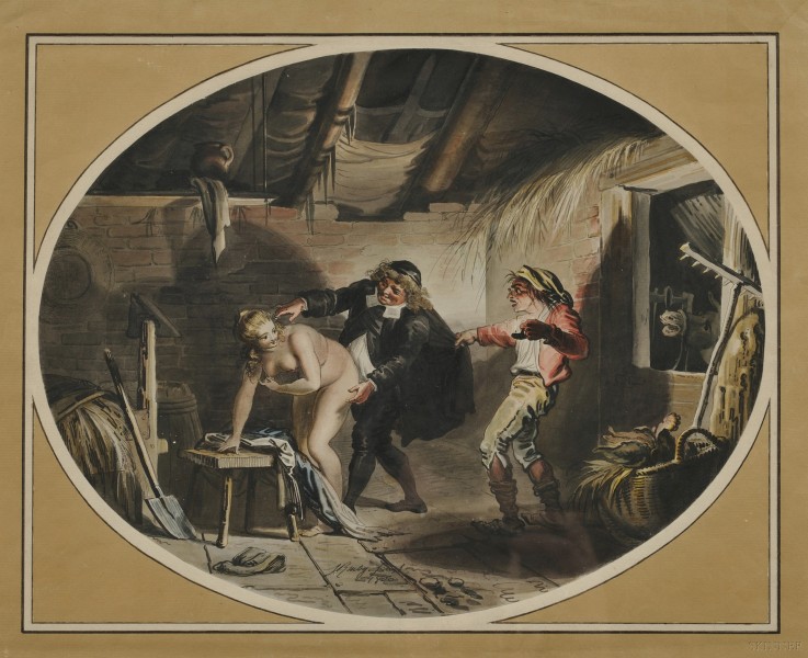 La Jument du compère Pierre (after the poem by Jean de La Fontaine) od Johann Heinrich Ramberg