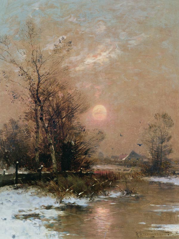 Winter Sunset od Johann II Jungblut