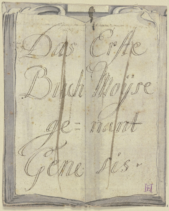 Aufgeschlagene Bibel (Titelblatt) od Johann Jakob von Sandrart
