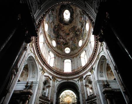 Interior view of the dome (photo) od Johann & Joseph Fischer von Erlach
