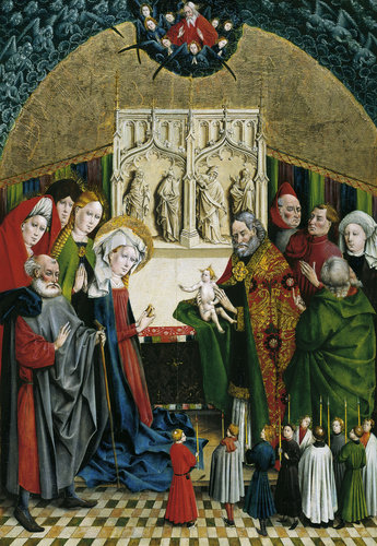 Marienfelder Altar: Darbringung Christi im Tempel. od Johann Koerbecke
