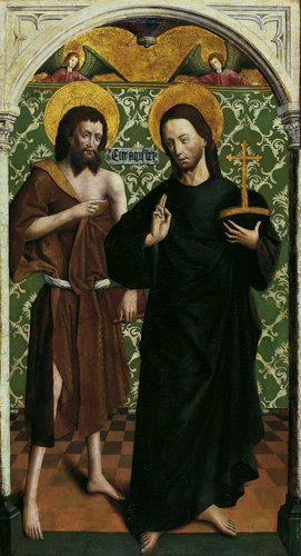 Teil eines Johannes-Altares: Christus und Johannes der Täufer od Johann Koerbecke