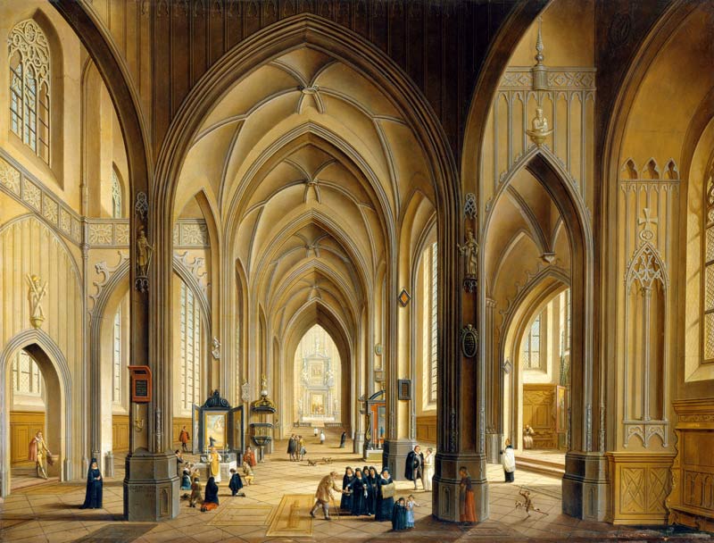 Interior of a Gothic Church od Johann Ludwig Ernst Morgenstern