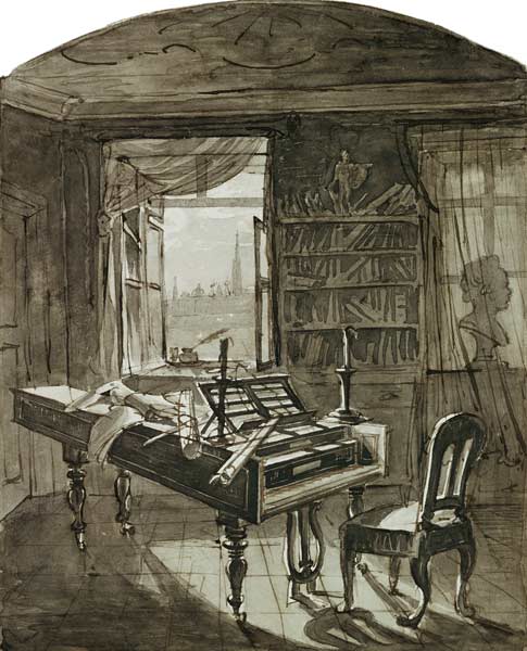 Beethoven's Room at the Time of his Death od Johann Nepomuk Hoechle