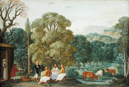 Abraham entertaining the Three Angels od Johann or Hans Konig