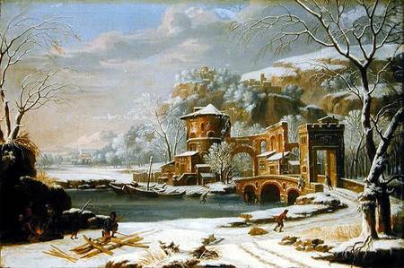 Winter Landscape od Johann Oswald Harms