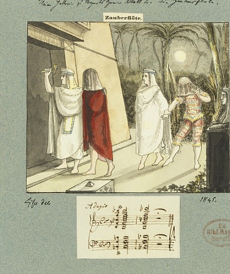 Illustration for Mozart''s ''The Magic Flute'' od Johann Peter Lyser