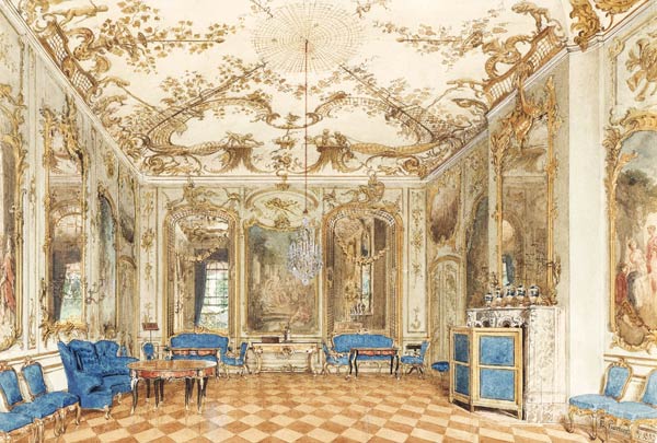 Concert Room of Sanssouci Palace in Potsdam od Johann Philipp Eduard Gaertner