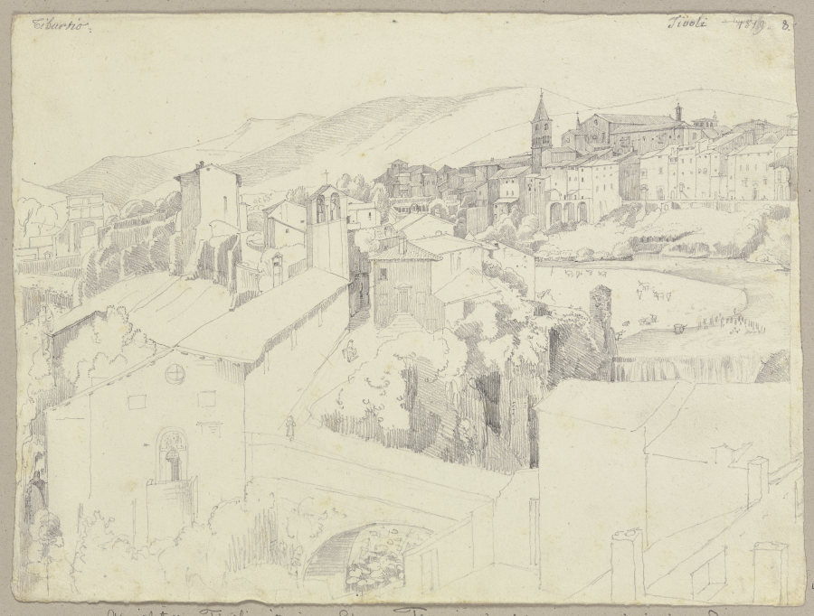 Ansicht von Tivoli mit seinem Strome Teverone (Aniene) od Johann Ramboux