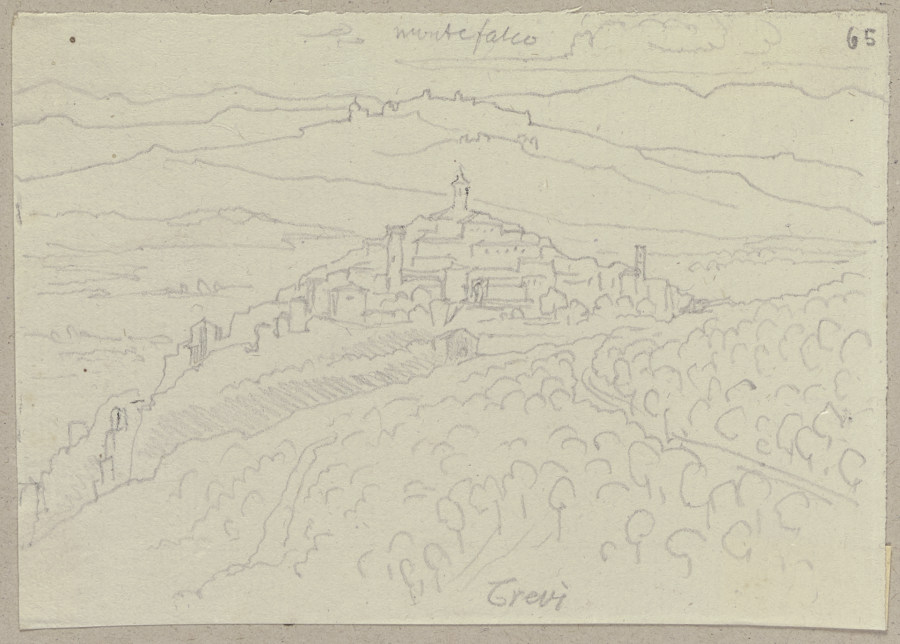 Blick auf Trevi sowie Montefalco od Johann Ramboux
