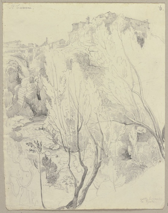 Die Grotte der Sirenen und der Tempel der Sibylla Tiburtina od Johann Ramboux