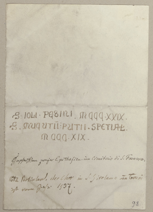 Eine Nachschrift einer Inschrift od Johann Ramboux