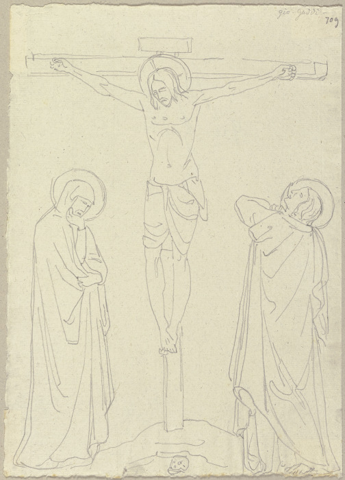 Kreuzigungsszene, nach einer Vorlage in San Francesco in Assisi od Johann Ramboux