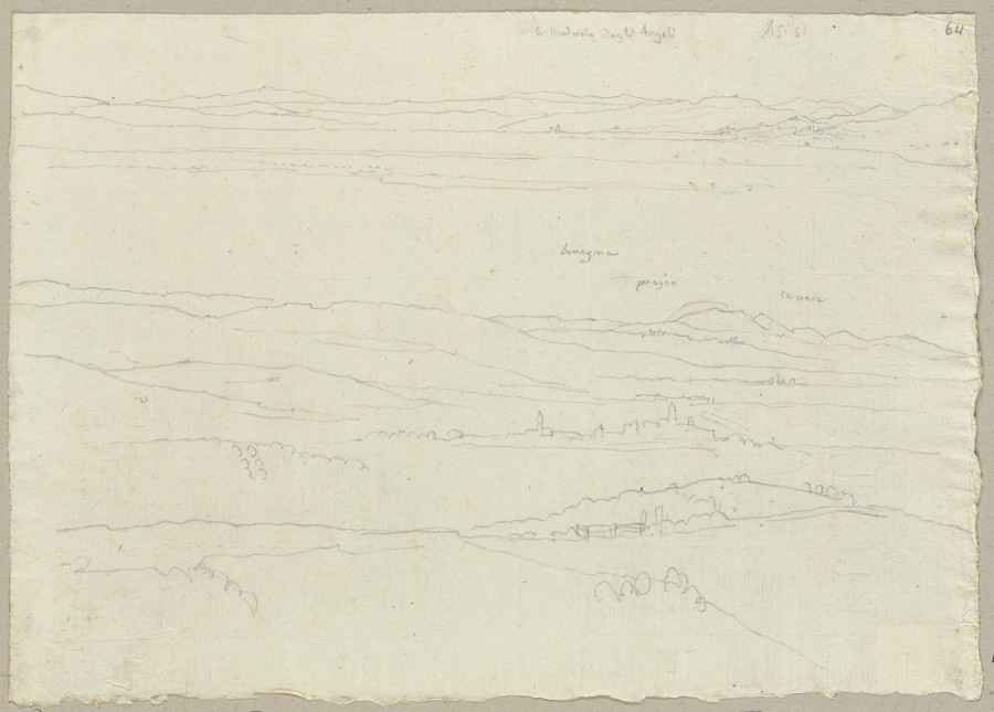Prospekt von einem Teil des ausgedehnten Horizonts des Umbrier Tals von Montefalco od Johann Ramboux