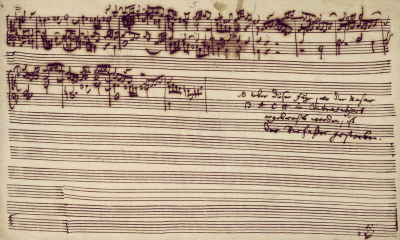 Last page of The Art of Fugue, 1740s (pen and ink on paper) od Johann Sebastian Bach