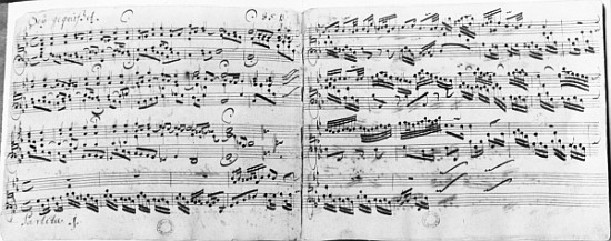 Autograph of the partita ''Sei gegruesset, Jesu guetig'' od Johann Sebastian Bach