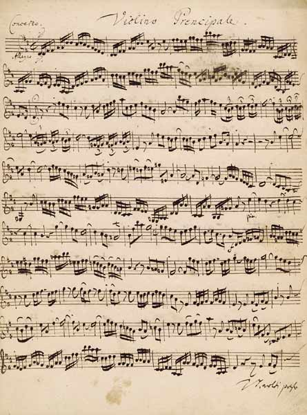 The Brandenburger Concertos, No.5 D-Dur, 1721 (pen and ink on paper) (see also 308416) od Johann Sebastian Bach