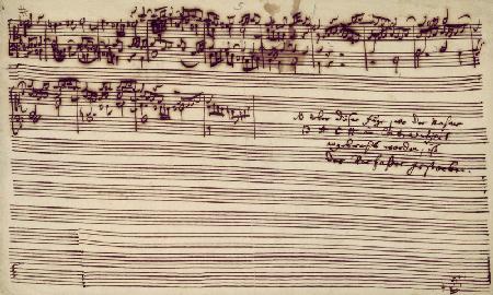 Last page of The Art of Fugue, 1740s (pen and ink on paper)