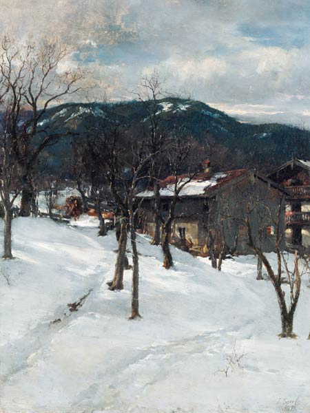 Winter landscape at Kuttering od Johann Sperl