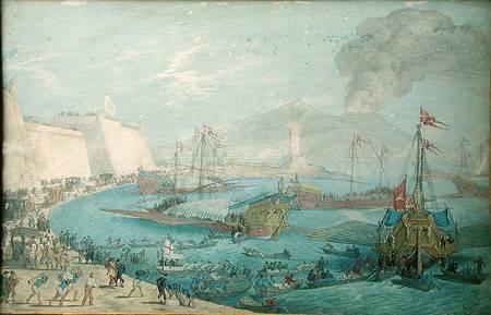 View of the Port of Naples od Johann Wilhellm Baur