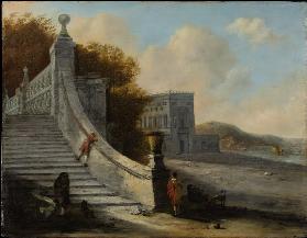 Palace with Outdoor Stairs at the Sea