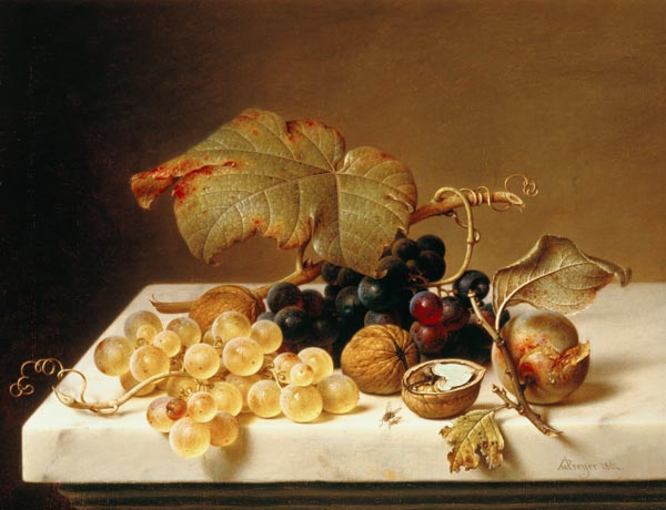 Quiet life with walnuts od Johann Wilhelm Preyer
