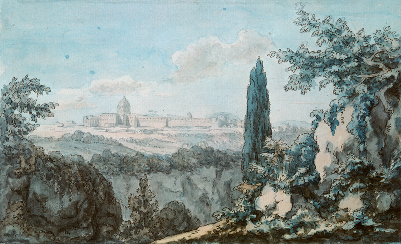 Blick auf die Peterskirche von der Villa Pamfili aus od Johann Wolfgang von Goethe