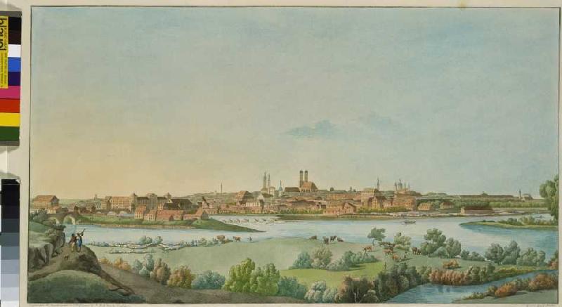 View of Munich to Lorenz Janscha od Johann Ziegler