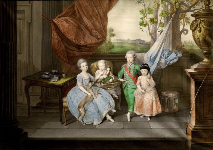 The children of Ferdinand of Parma (Louis, Carolina, Maria Antonia and Carlotta) od Johann Zoffani