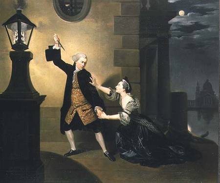 David Garrick (1717-79) as Jaffier and Susannah Maria Cibber (1714-76) as Belvidera in 'Venice Prese od Johann Zoffany