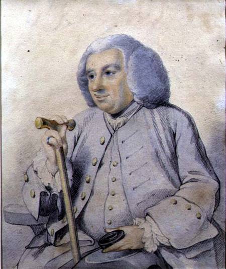 Sketch of the Portrait of Andrew Drummond (1688-1769) founder of the bank, killed at Culloden  on od Johann Zoffany